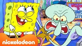 Thumbnail: Bob Esponja | 1 Hora de Toda Vez que Bob Esponja Saiu da Fenda do Bikini 🚌 | Nickelodeon