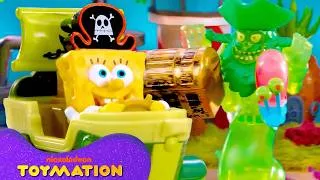 Thumbnail: SpongeBob Toys RACE for Treasure in Bikini Bottom! 💎🏎️💨 | Toymation