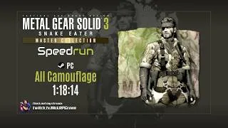 Thumbnail: Metal Gear Solid 3 Speedrun - All Camouflage (PC) - 1:18:14 LRT (WR)