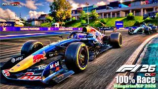 Thumbnail: Max Verstappen's Red Bull RB22 [DLC 4K60] 2026 Hungarian GP 100% Race - F1 26 Realistic Gameplay