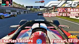 Thumbnail: Charles Leclerc's Ferrari SF26 2026 Belgian GP 35% Race at Sunset - F1 26 REALISTIC Gameplay 4K