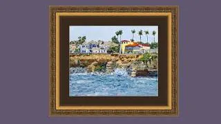 Thumbnail: Original Oil Painting of Coastal Cliffs | Impressionist Seascape Art