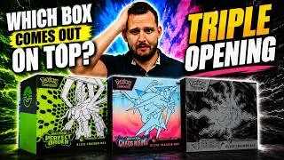 Thumbnail: Opening ALL 3 NEWEST Pokémon Center Elite Trainer Boxes! Pitch Black, Chaos Rising & Perfect Order!