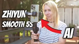 Thumbnail: Zhiyun Smooth 5S AI Review - AI tracking + iPhone 15 Pro Max