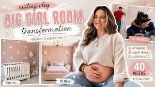 Thumbnail: Nest With Me at 40 Weeks Pregnant | Little Girl Bedroom Makeover & Room Makeover Ideas For Girls ✨