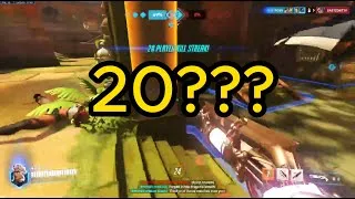 Thumbnail: 20 Player Kill Streak!!! (I don't remember ever staying alive that long). | #overwatch2 #clips