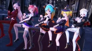 Thumbnail: 【MMD】🎃🧡Tick-Trick👻🍭🍬【Miku Teto Luka Haku Rin】[4K]