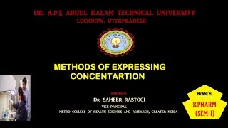 Thumbnail: Pharmaceutical Analysis-1! Methods of Expressing Concentration ! NORMALITY | MOLARITY | PPM