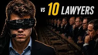 Thumbnail: Magnus Carlsen vs 10 Lawyers (He Won Blindfolded)