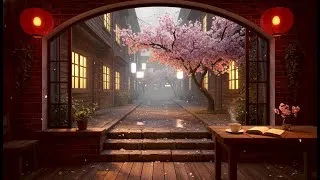 Thumbnail: Sakura Alley Loft Café at Dusk | Cozy Lofi Study Ambience (4K)