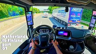 Thumbnail: Netherlands to Finland! 🚛 Part 1: Heavy Traffic & Real Truck POV 4K Duisburg Traffic DAF XG No Music