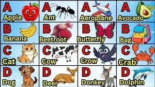 Thumbnail: A for Apple, A for Aeroplane, A for Ant, A for Avocado (ABCD with 4 Examples) @Nimalanstartv21 