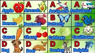 Thumbnail: A for Apple/A for Aeroplane/A for Ambulance/A for Avocado (ABCD with 4 Examples) @Nimalanstartv21 