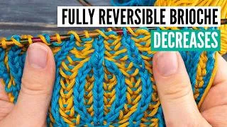 Thumbnail: How to knit REVERSIBLE brioche double decreases [2 different ways