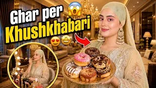 Thumbnail: Ghar per khushkhabari a gae 😍🥰||mery special donut dessert YouTube per first time🤩🥳|| Nimrah Haider 