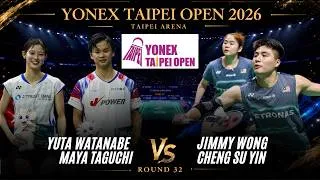 Thumbnail: AMAZING🔥Watanabe/Taguchi (渡辺 勇大/田口 真彩) vs Jimmy/Cheng (MAS) | Taipei Open 2026 Badminton