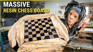 Thumbnail: Olive Wood Chessboard With Epoxy | Woodworking