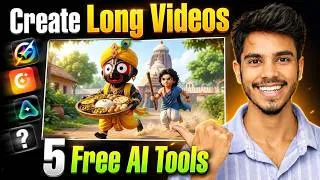 Thumbnail: FREE AI Tools से Unlimited Long Videos बनाओ 🤯 (With Dialogue)