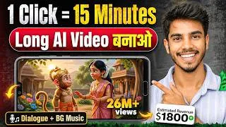 Thumbnail: Create Long AI Videos Just in 1 Click😱 (with Dialogue + BG Music)