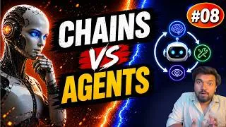 Thumbnail: Chains vs Agents in AI — Biggest Difference Explained 🔥 | AI Q&A #08