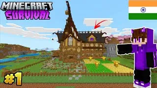 Thumbnail: Minecraft PE Survival series EP 1 in 26.0 🔥 | Made OP base & Armour (Hindi) 🇮🇳