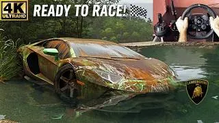 Thumbnail: RESTORED RACED VS HYPERCARS Lamborghini Aventador LP 780-4 Forza Horizon 6 Steering Wheel Gameplay