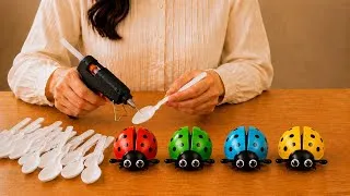 Thumbnail: Turn Plastic Spoons Into Cute LadyBugs 🐞 Amazing DIY 