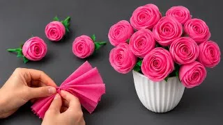 Thumbnail: 💕 Beautiful Roses with Tissue Papers! Transform Tissue Paper into Flower 🌹 DIY