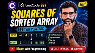 Thumbnail: Squares of a Sorted Array  C#  LeetCode 977  Two Pointers  DSA