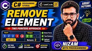 Thumbnail: Remove Element  C#  LeetCode 27  Two Pointers  DSA