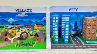 Thumbnail: 3D Model of Village vs City | Easy School Project 🏫 