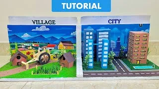 Thumbnail: DIY 3D Model of Village vs City | Easy School Project Tutorial 🏫