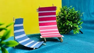 Thumbnail: DIY Beach Chair with earbuds or popsicle 🏖️ | Easy crafts for kids