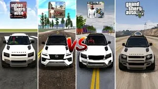 Thumbnail: Defender Car Comparison in ALL Indian GTA Games! 🚙💨 #gaming #indianbikedriving3d 
