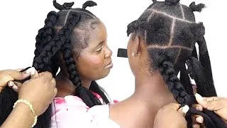 Thumbnail: Her Natural Hair Is Short So I Made This Beautiful Braid Hairstyle For Her 🥰
