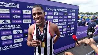 Thumbnail: Zharnel Hughes after running 19.90s at Novuna British Athletics Championships 2025 | NLTV Athletics