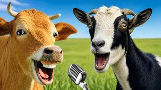 Thumbnail: Funny Cow and Cute Goat videos in grass land | Goat & Cow Videos | Cow sounds