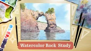 Thumbnail: Sea Arch Watercolor Painting | "Rocky Sea Arch"