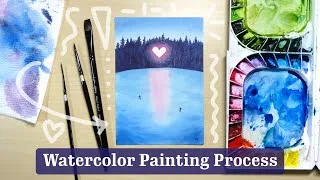 Thumbnail: Sharing a Cute and Simple Heart Watercolor Painting | "Valentine Homecoming"