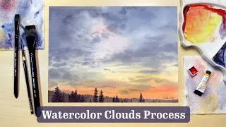 Thumbnail: Sunset Clouds Watercolor Painting Process