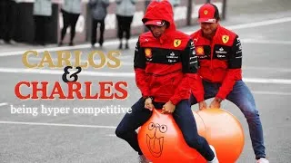 Thumbnail: Charles Leclerc and Carlos Sainz being HYPER competitive for seven minutes straight