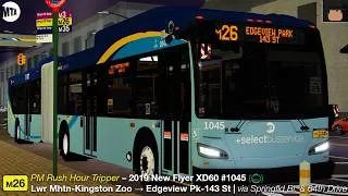 Thumbnail: Project M13+ | 2019 New Flyer XD60 [1045] - M26 | Lwr Mhtn-Kingston Av → Edgeview Park-143rd St