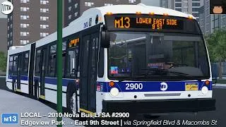 Thumbnail: Project M13+ | 2010 Nova Bus LFSA [2900] - M13 | Edgeview Park → East 9th Street