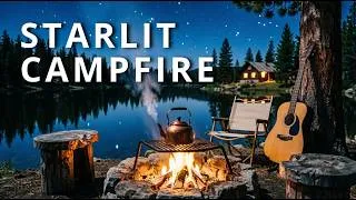 Thumbnail: Acoustic Guitar Music ~ Starlit Lakeside Campfire | Deep Focus & Study (2 Hours)
