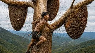 Thumbnail: 3 Massive Wild Honeycombs on a 100m Tree | Giant Honey Hunt