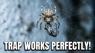 Thumbnail: උගුල හරියටම වැඩ කලා🕷 Spider Web Trap Works Perfectly | Prey Caught Instantly🕸