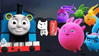 Thumbnail: MASHUP! Thomas The Train, Sunny Bunnies, Coca Cola, Tidi ATTACK CHASE In Port TRAJAN | Gmod Nextbots