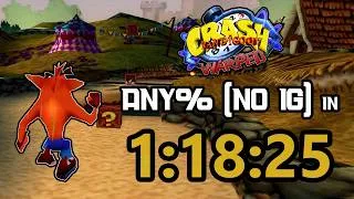 Thumbnail: Crash Bandicoot 3: Warped - Speedrun | Any% (No Item Glitch) in 1:18:25