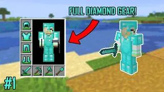 Thumbnail: Getting FULL DIAMOND GEAR in Minecraft! Minecraft Survival #1