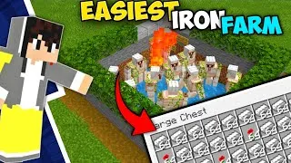 Thumbnail: 🔥How To Make Iron Farm In pe /bedrock|| minecraft pe cracked 1.21 survival || IRON FARM 🧲